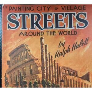 Vintage 1983 Painting City Village Streets Around the World by Ralph Hulett